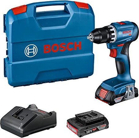 Bosch Professional GSR 18V-45 cordless screw driller incl. case + 2 Batteries 2.0Ah (06019K3202)