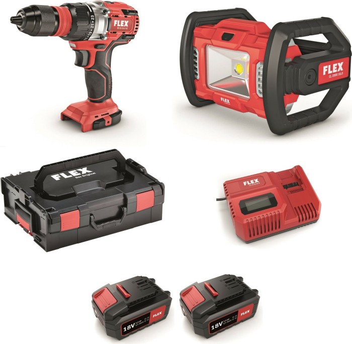 Flex DD 2G 18.0-EC/5.0 set cordless screw driller incl. L-Boxx + 2 Batteries 5.0Ah (504.890)