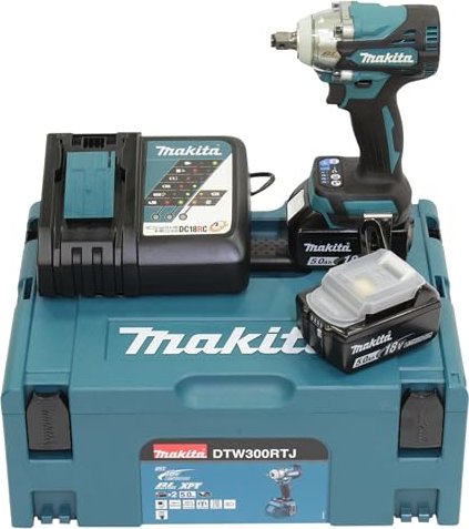 Makita DTW300RTJ cordless impact wrench incl. MAKPAC + 2 Batteries 5.0Ah