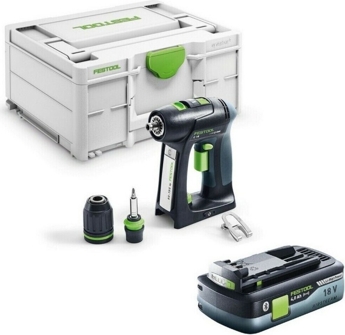 Festool C 18 Basic 4.0 cordless screw driller incl. case incl. rechargeable battery 4.0Ah (577050)