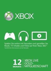 Microsoft Xbox Live Gold Subscription Card - 12 monthly subscription (Xbox SX/Xbox One/Xbox 360) (W18-00004)