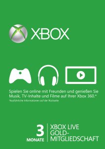 Microsoft Xbox Live Gold Subscription Card - 3 monthly subscription (Download) (Xbox SX/Xbox One/Xbox 360) (S2T-00009)
