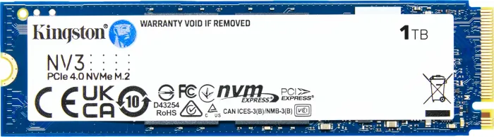 Kingston NV3 NVMe PCIe 4.0 SSD 1TB, M.2 2280 / M-Key / PCIe 4.0 x4, bulk (SNV3S/1000GBK)