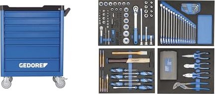 Gedore WSL-L-TS-147 workster smartline tool trolley equipped incl. 147-piece. Accessories (2980312)
