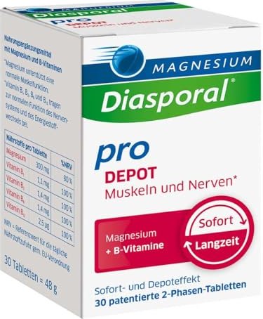 Magnesium Diasporal Pro Muskeln und Nerven 2-Phasen-Tabletten, 30 Stück