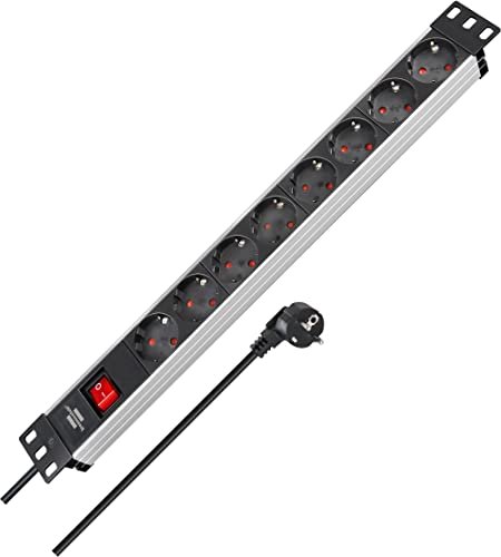 Brennenstuhl aluminum-Line 19" 8-way, switchable, 1U, 2m (1390007018)