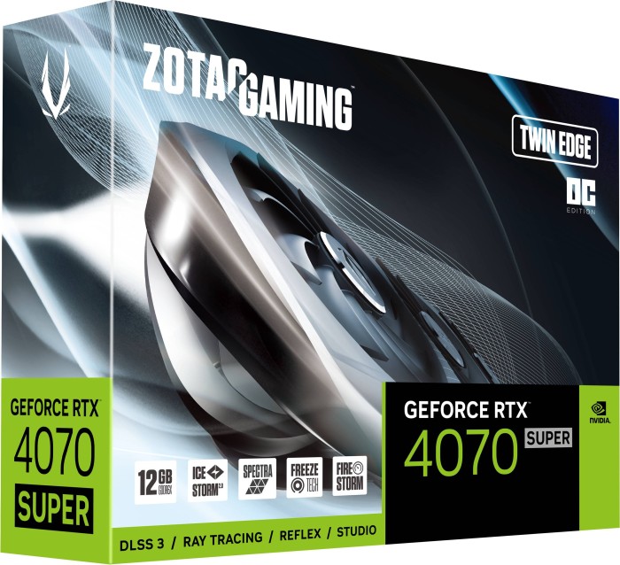 Zotac Gaming GeForce RTX 4070 SUPER Twin Edge OC, 12GB GDDR6X, HDMI, 3x DP (ZT-D40720H-10M)