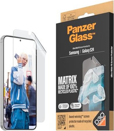 PanzerGlass matrix Screen Protector ultra wide Fit with Aligner kit for Samsung Galaxy S24 (7353)
