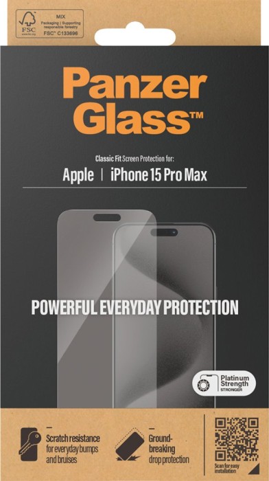 PanzerGlass Classic Fit for Apple iPhone 15 Pro Max (2808)