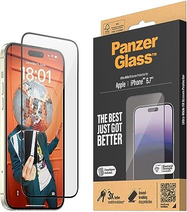 PanzerGlass ultra wide Fit with EasyAligner for Apple iPhone 15 Plus (2811)