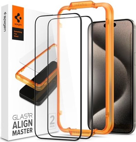 Spigen Screen Protector glass.tR AlignMaster for Apple iPhone 15 Pro Max (AGL06875)