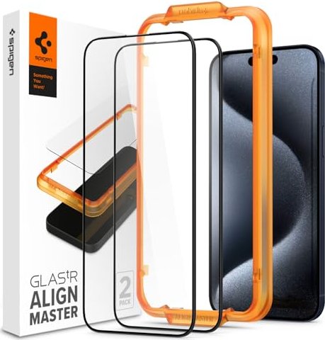 Spigen Screen Protector glass.tR AlignMaster for Apple iPhone 15 Pro (AGL06895)