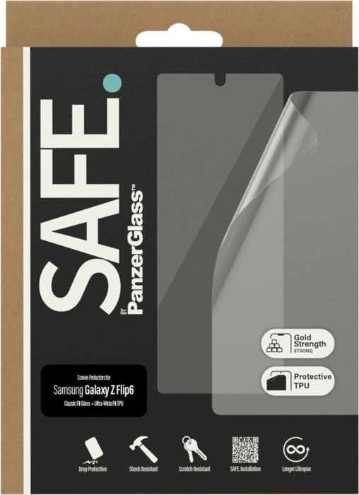 PanzerGlass Safe Screen Protector Classic Fit glass + ultra wide Fit TPU for Samsung Galaxy Z Flip6 (SAFE95868)