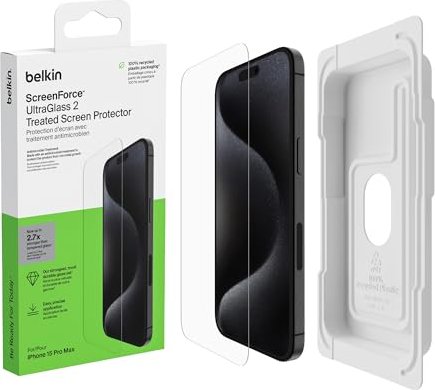 Belkin ScreenForce Ultraglass 2 Screen Protector for Apple iPhone 15 Plus (OVA134zz)