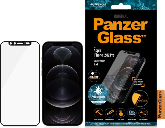PanzerGlass Edge-to-Edge case Friendly & CamSlider for Apple iPhone 12 Pro/iPhone 12 black (2714)