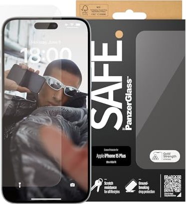 PanzerGlass Safe Screen Protector ultra wide Fit for Apple iPhone 15 Plus (SAFE95536)