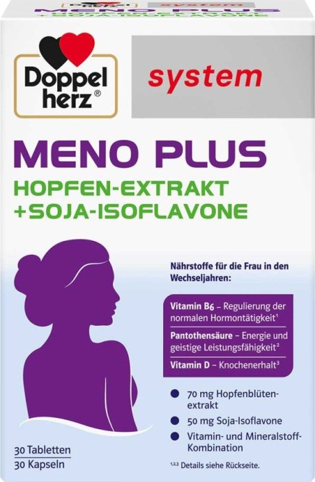 Doppelherz system Meno Plus Kombipackung, 60 Stück (30x Tablette + 30x Kapsel)