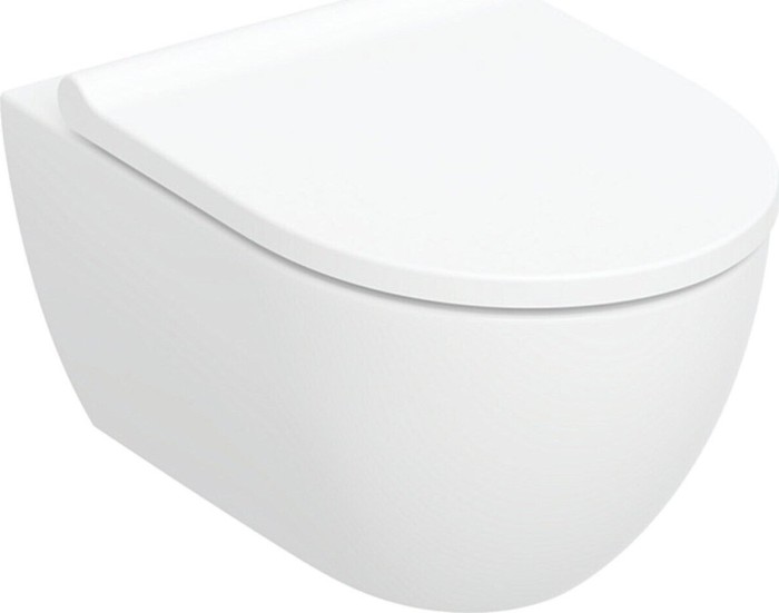 Geberit Acanto set Wall-WC Tiefspüler, closed shape, TurboFlush, with toilet seat, white/KeraTect (502.774.00.8)