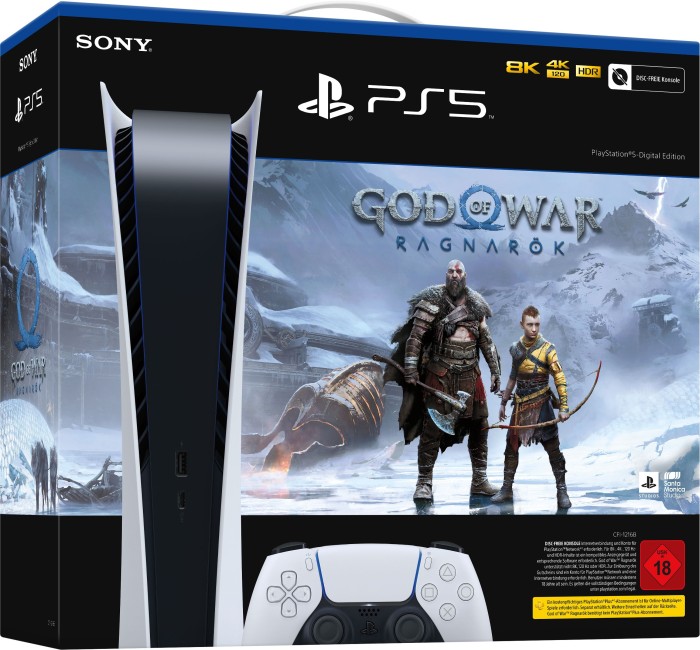 Sony Playstation 5 digital Edition - 825GB God of War: Ragnarök Bundle white (9451693)