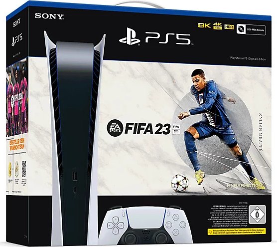 Sony Playstation 5 digital Edition - 825GB FIFA 23 Bundle white