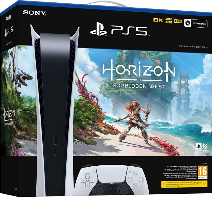 Sony Playstation 5 digital Edition - 825GB Horizon: Forbidden West Bundle white