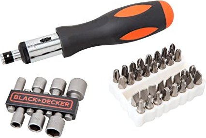 Black&Decker A7062 Bitset/Steckschlüsselsatz inkl. Werkzeugbox, 40-tlg.