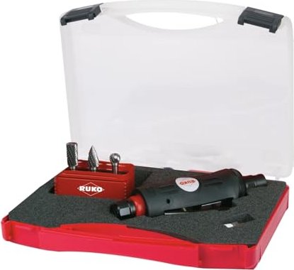 Ruko 1/4" air pressure straight grinder incl. case (116113)