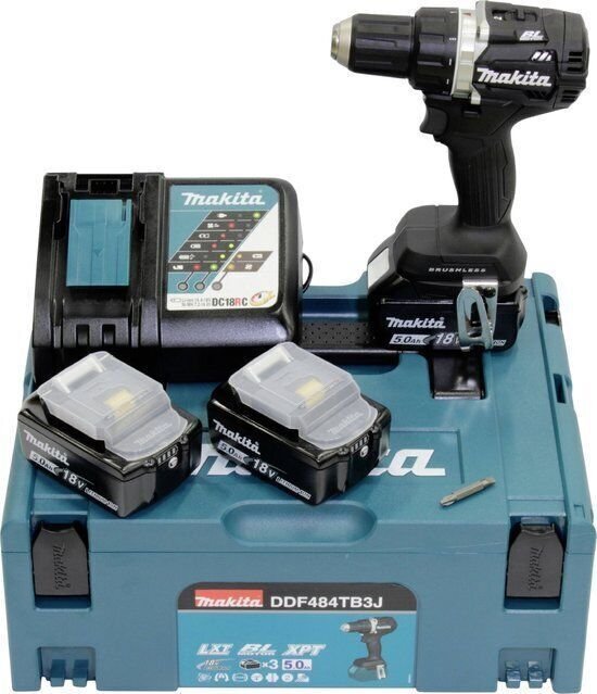 Makita DDF484TB3J cordless screw driller incl. MAKPAC + 3 Batteries 5.0Ah