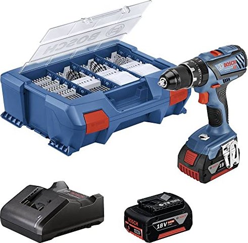 Bosch Professional GSB 18V-28 cordless combi drill incl. L-Boxx + 2 Batteries 4.0Ah + Accessories (06019E710B)
