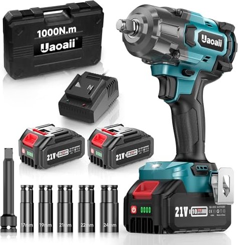 Uaoaii CP1B0042EUA-81EU-SY cordless impact wrench incl. case + 2 Batteries 4.0Ah
