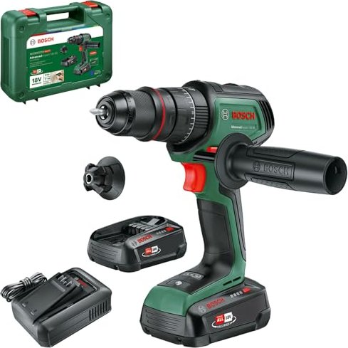 Bosch DIY AdvancedImpact 18V-80 QuickSnap cordless combi drill incl. case + 2 Batteries 2.5Ah (06039E2102)