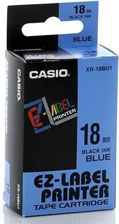 Casio XR-18BU1 Beschriftungsband, 18mm, schwarz/blau