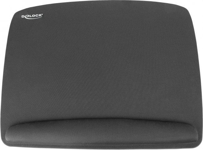 DeLOCK ergonomic mousepad with palm rest, 420x320mm, black (12601)