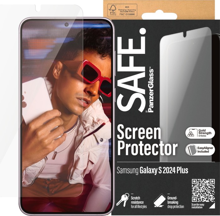 PanzerGlass Safe Screen Protector ultra wide Fit with EasyAligner for Samsung Galaxy S24+ (SAFE95667)