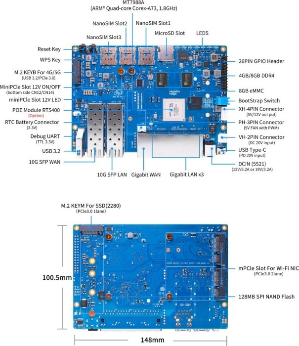 Banana Pi R4 Router board (BPI-R4)