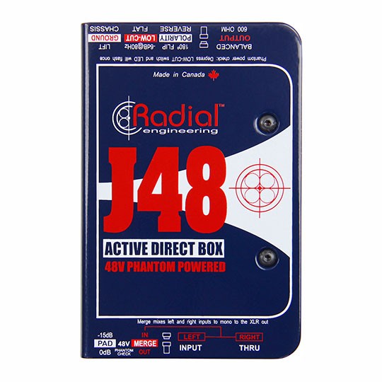 Radial J48 Phantom Powered Active Direct Box with Exceptional Headroom and Dynam