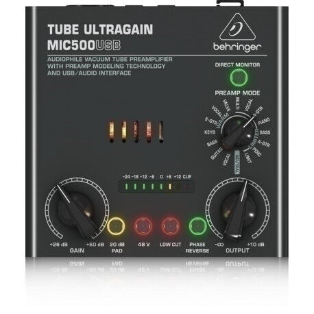 Behringer MIC500USB Tube Ultragain - Studio-grade Mic Preamp