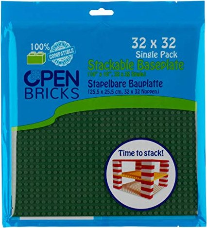 Open Bricks Stapelbare Bauplatte 32x32 Single Pack olivgrün (OB-P32OG1)