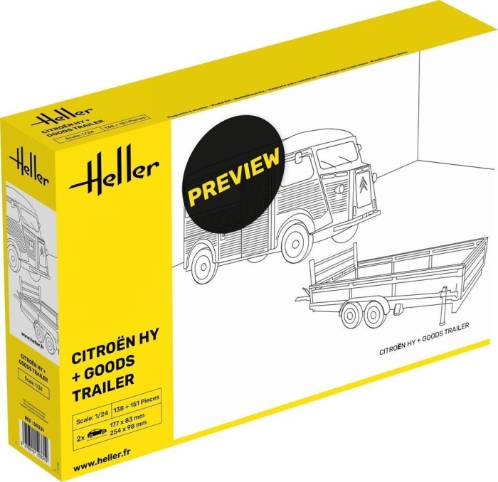 Heller Citroen HY + Goods Trailer (50331)