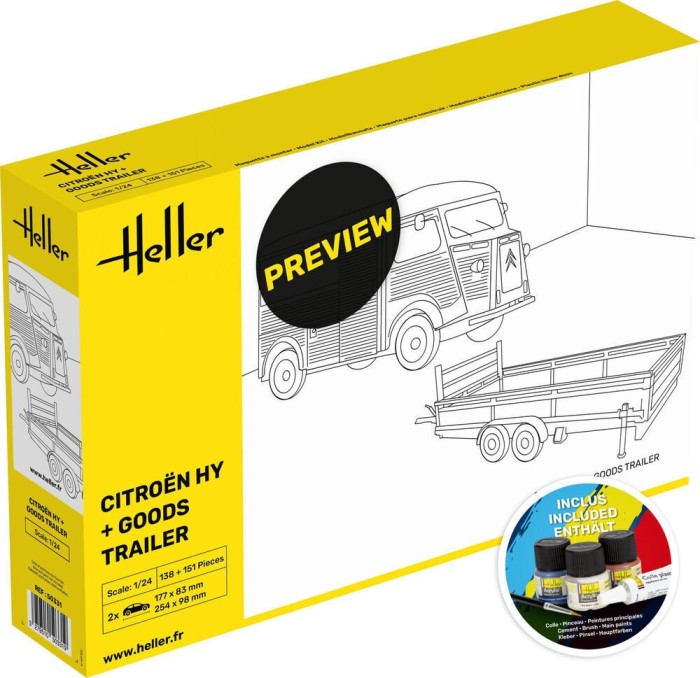 Heller starter kit Citroen HY + Goods Trailer (52331)