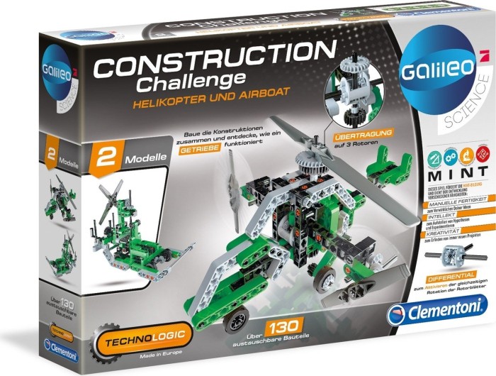 Clementoni Galileo Construction Challenge - Helikopter & Airboat (59014)