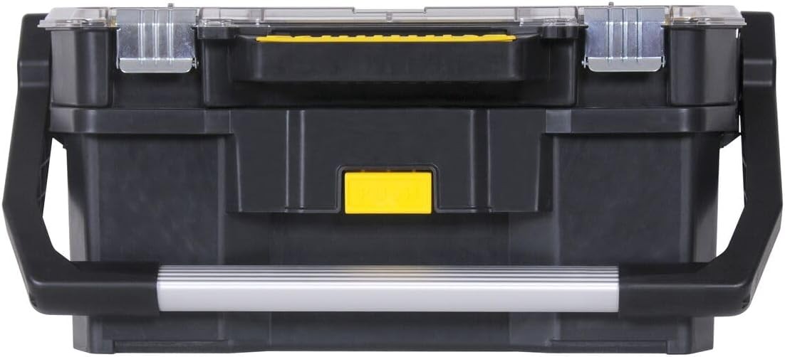 STANLEY Toolbox Tote Plus Storage 19 Inch + Organiser, Black/ Clear