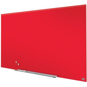 Nobo Wall Mounted Magnetic Glass Board Red 38.1cm H x 67.7cm L