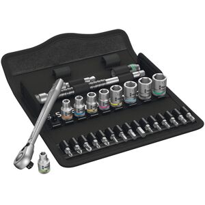Wera 05004018001 8100 SA 8 Zyklop Metal Ratchet Set with switch lever, 1/4" drive, metric 28 pieces