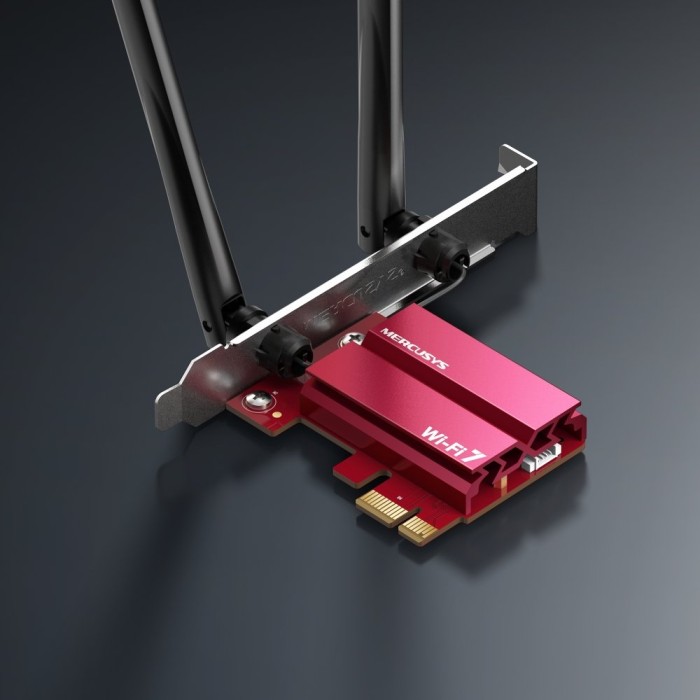 Mercusys WLAN adapter, Wi-Fi 7, BE6500, 2.4GHz/5GHz/6GHz WLAN, Bluetooth 5.4, PCIe x1 (MA37BE)