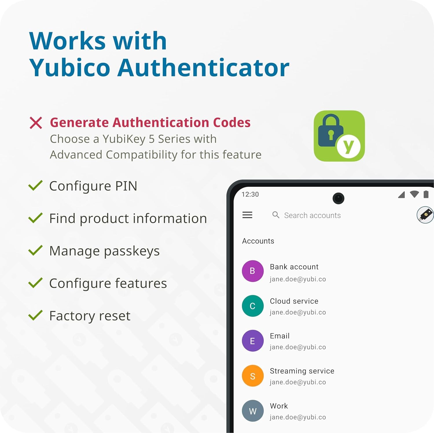 Yubico Security Key C NFC black, USB authentication, USB-C (Y-405)