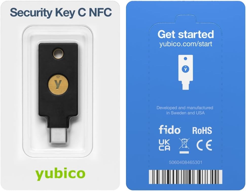 Yubico Security Key C NFC black, USB authentication, USB-C (Y-405)