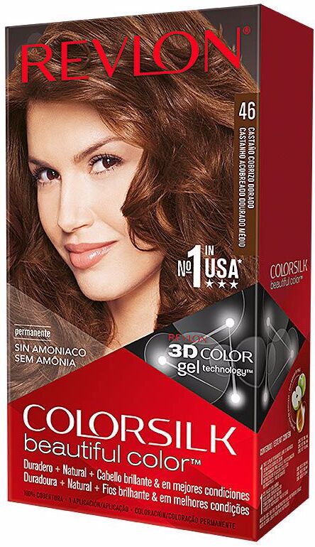 Revlon U-HC-1953 ColorSilk Beautiful Color NO. 46 Medium Golden Chestnut Brown by Revlon for Unisex - 1 Application Hair Color
