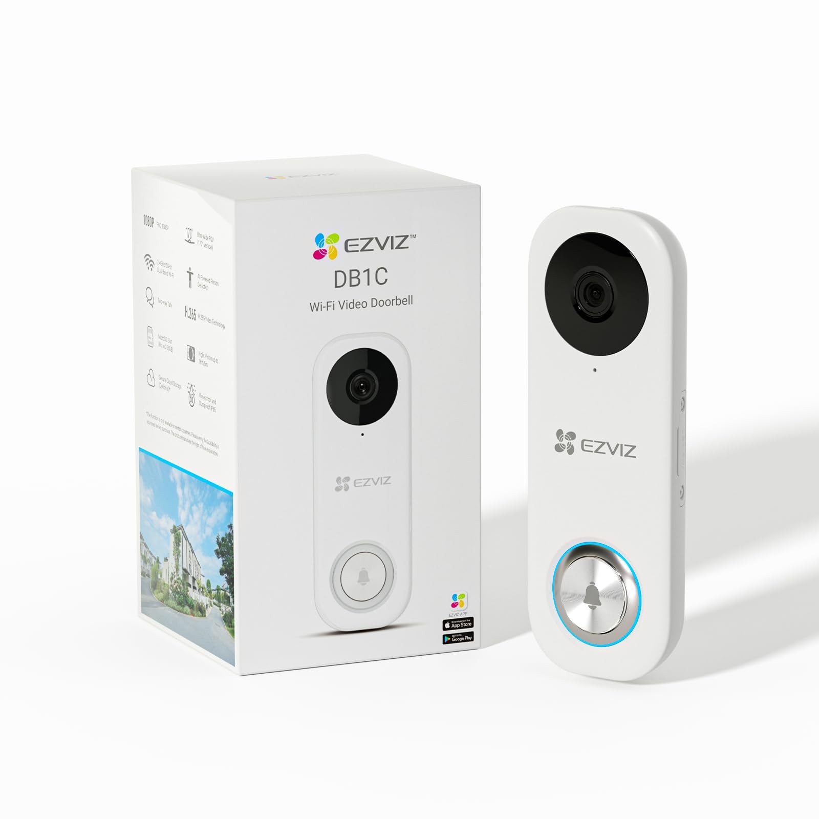 EZVIZ Wired Video Doorbell Camera - 2.4GHz/5GHz Dual Band WiFi IP65 Waterproof