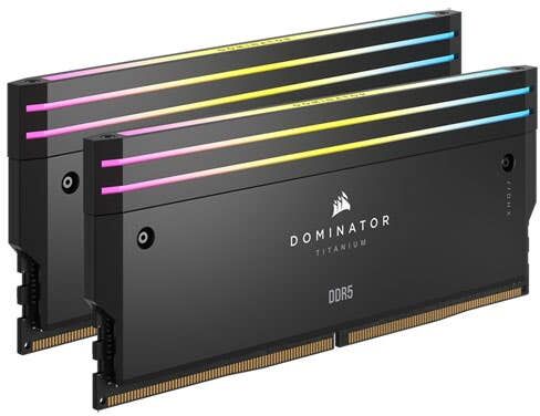 Corsair Dominator Titanium RGB schwarz DIMM Kit 32GB, DDR5-6000, CL30-36-36-76, on-die ECC (CMP32GX5M2B6000C30)